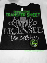 Load image into Gallery viewer, Licensed To Carry Rhinestone Transfer Sheet
