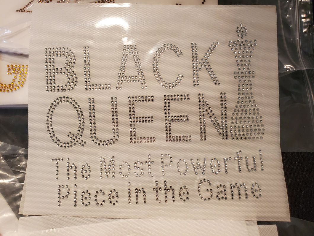 Black Queen The Most Powerful Rhinestone Transfer Sheet