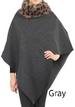 Load image into Gallery viewer, Leopard Cowl Neck Poncho
