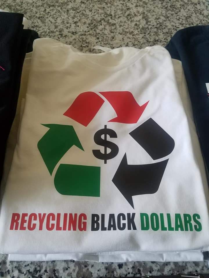 Recycling Black Dollars Rhinestone Shirt