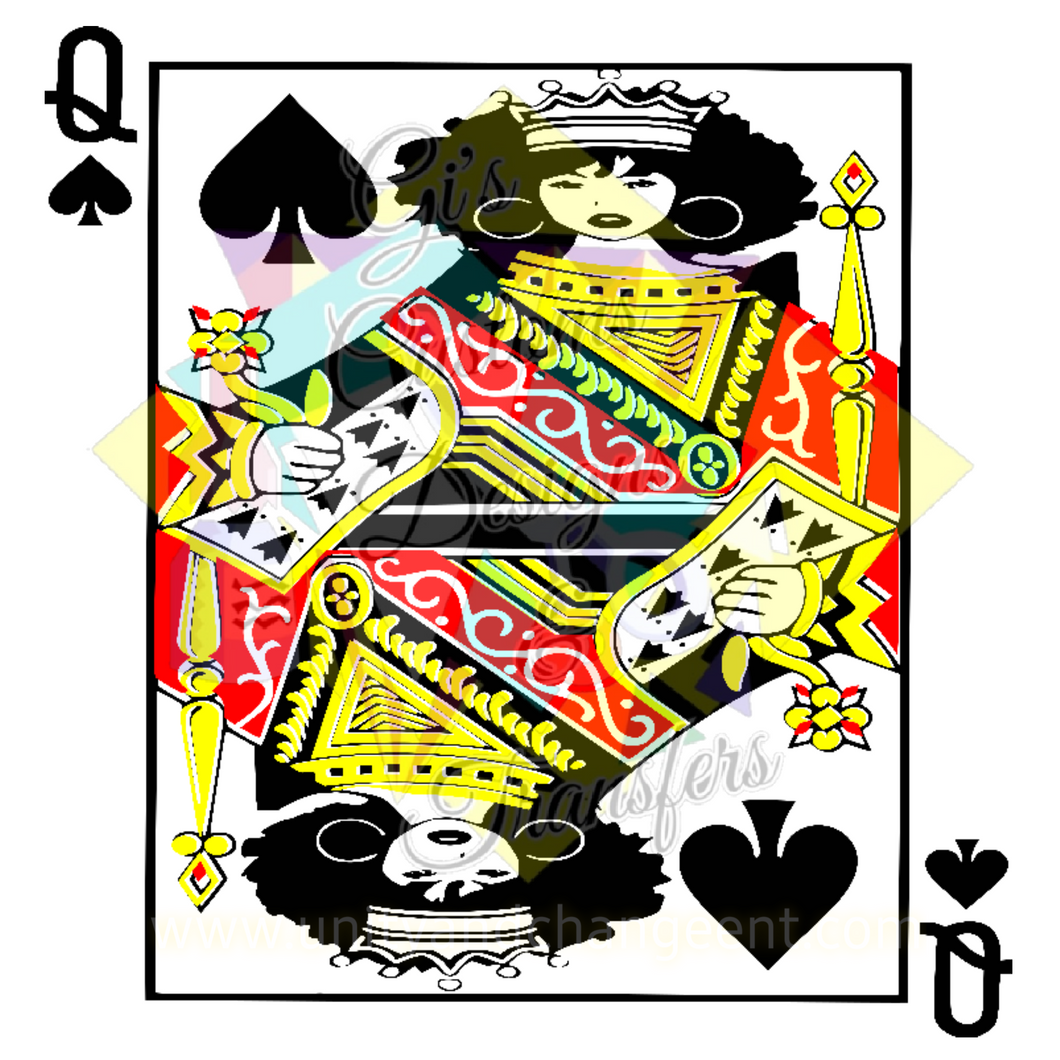 Queen of Spades Transfer Sheet