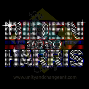Biden Harris 2020 Rhinestone Transfer Sheet
