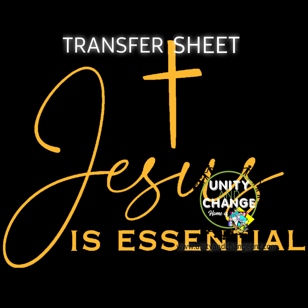 Jesus Is Essential Transfer Sheet