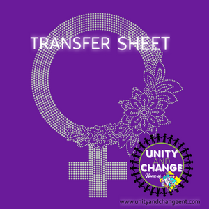 Female Symbol Clear Rhinestone Transfer Sheet