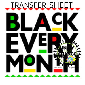 Black Every Month Transfer Sheet
