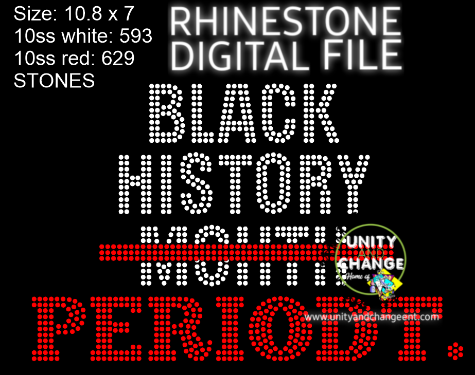 Black History Periodt Rhinestone SVG