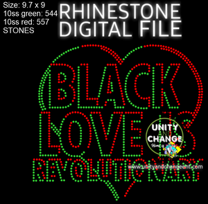 Black Love Is Revolutionary Rhinestone SVG
