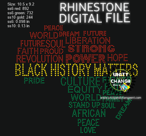 Black History Matters Rhinestone SVG