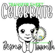 Load image into Gallery viewer, Celebrate Juneteenth KIDS COLORING Transfer Sheet
