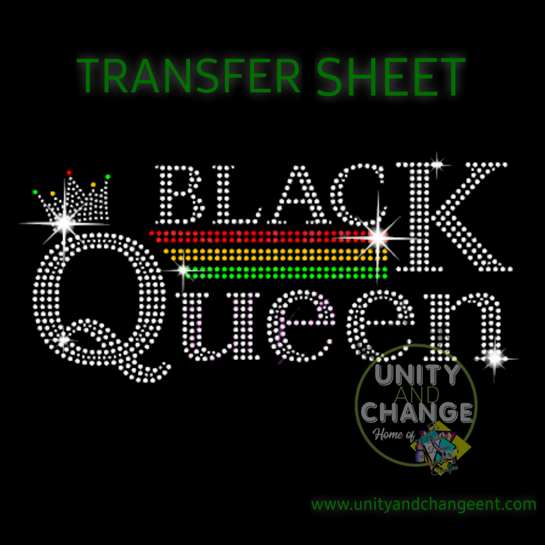 Black Queen Crowned Rhinestone Transfer Sheet