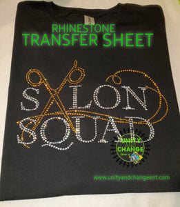 Salon Squad Rhinestone Transfer Sheet