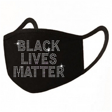 Load image into Gallery viewer, Black Lives Matter Rhinestone Face Mask
