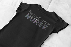 First Line of Defense Nurse Rhinestone Transfer Sheet