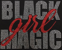 Load image into Gallery viewer, Black Girl Magic Rhinestone Transfer Sheet
