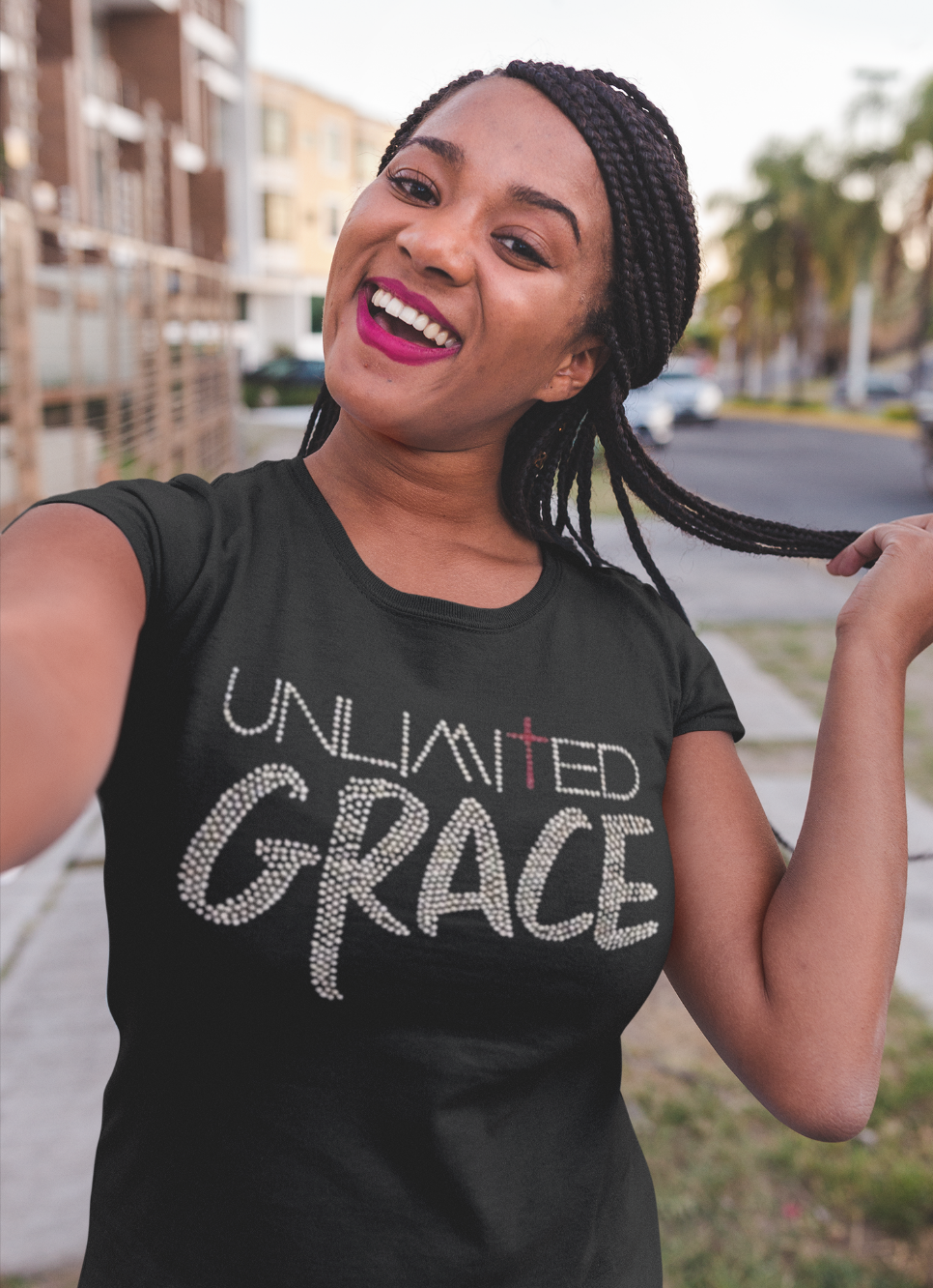 Unlimited Grace Rhinestone Shirt Dropship